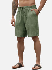 Men Casual Drawstring Shorts – Lightweight Linen Look Men's Shorts
