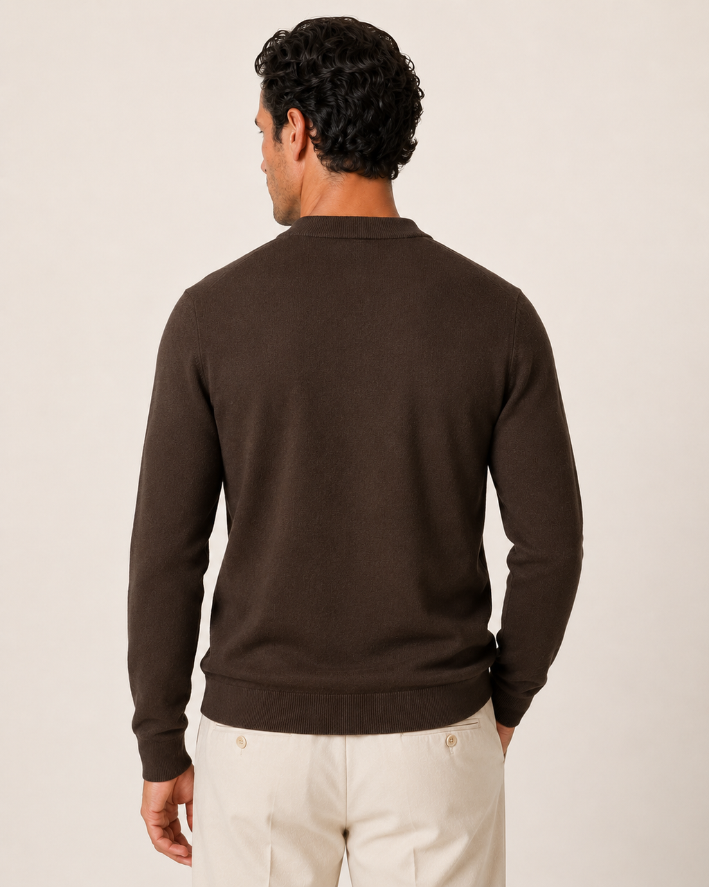 Full Zip Knit Bomber — Espresso