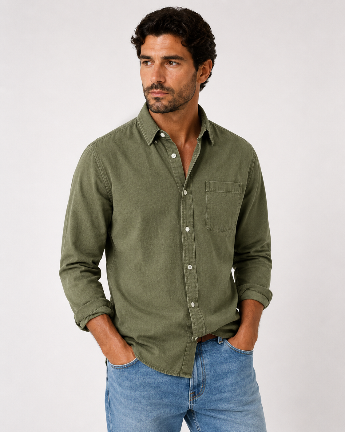 Denim Button Shirt For Men