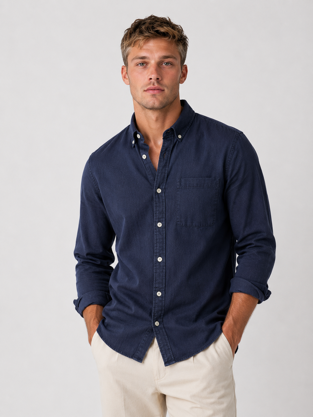 Denim Button Shirt For Men