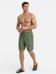 Men Casual Drawstring Shorts – Lightweight Linen Look Men's Shorts