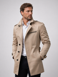 Men Belted Trench Coat – Classic Tailored Style Jacket