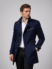Men Belted Trench Coat – Classic Tailored Style Jacket