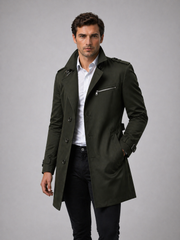Men Belted Trench Coat – Classic Tailored Style Jacket