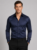 Men's Slim Fit Satin Strech Shirt