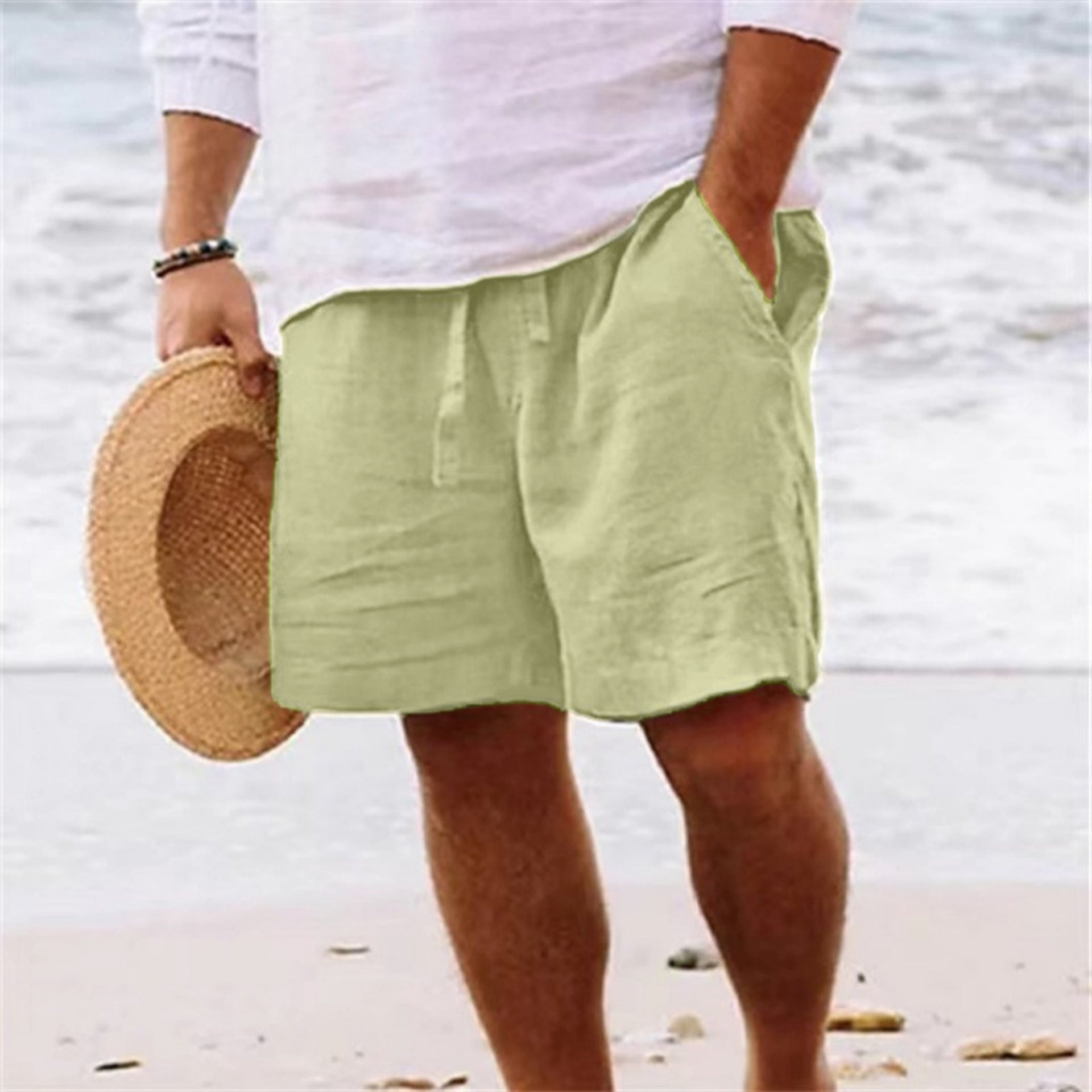 Men Relaxed Cotton Shorts Men's Shorts