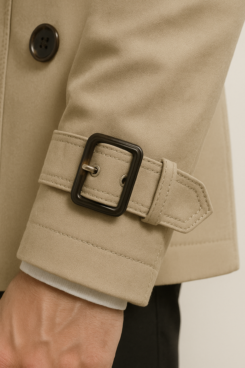 Men Belted Trench Coat – Classic Tailored Style Jacket